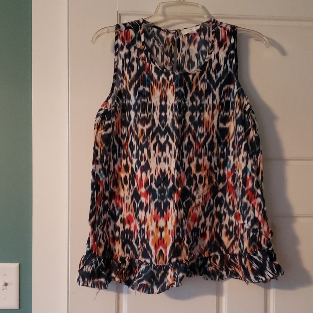 Printed Ruffle Tank